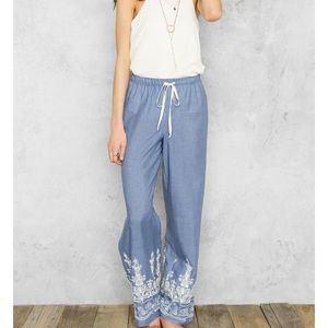 IVYRIDGE EMBROIDERED PALAZZO PANTS